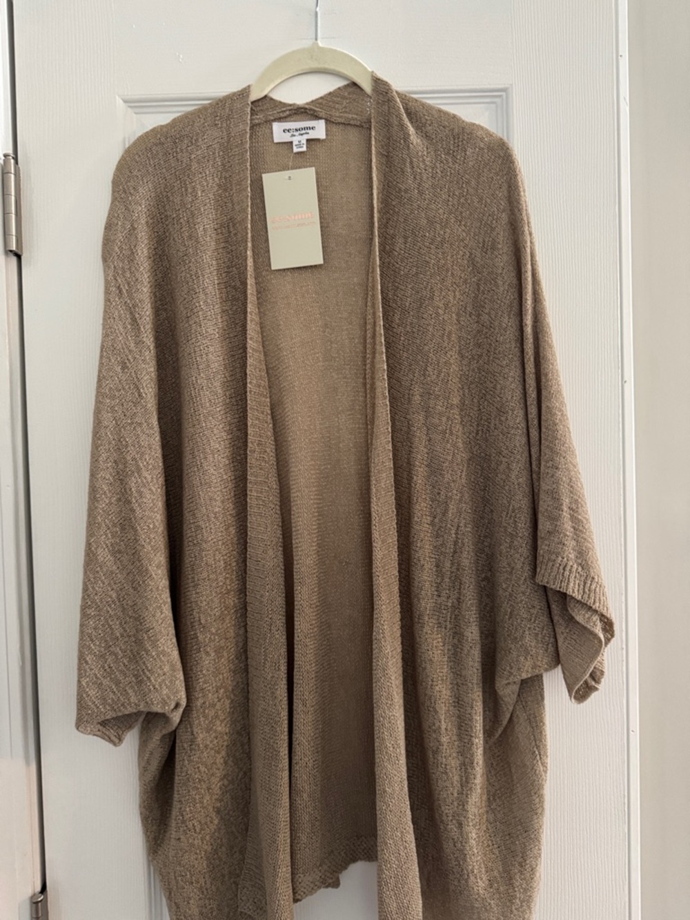 Eesome Taupe Open-Front Cozy Knit Cardigan